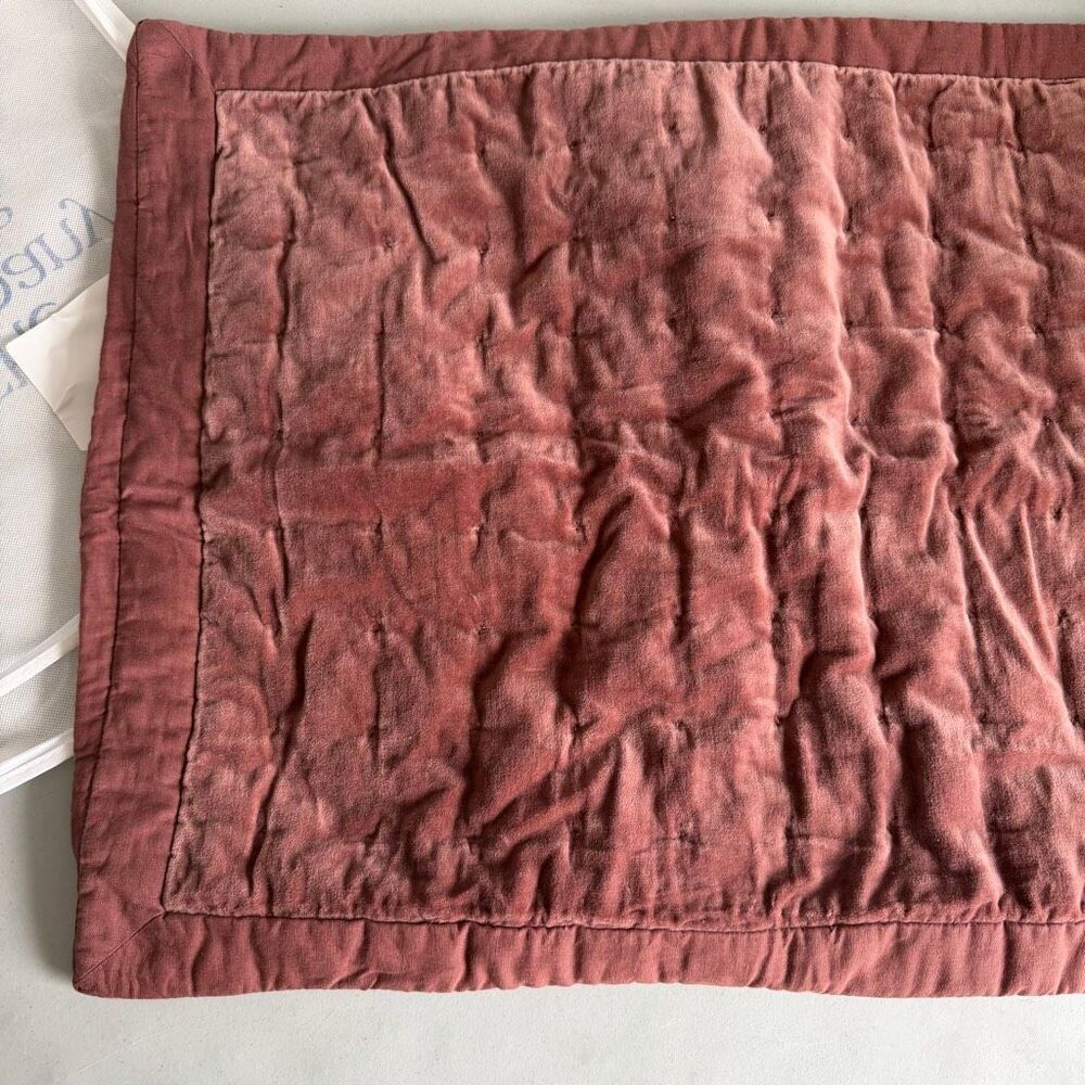 The Company Store Luxury Tufted Stitch Velvet Quilted Bordeaux Sham, Standard - Picture 5 of 10